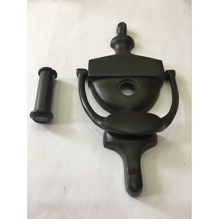 Delaney Hardware 6 in. SOLID BRASS DOOR KNOCKER W/VIEWER US10B 400147